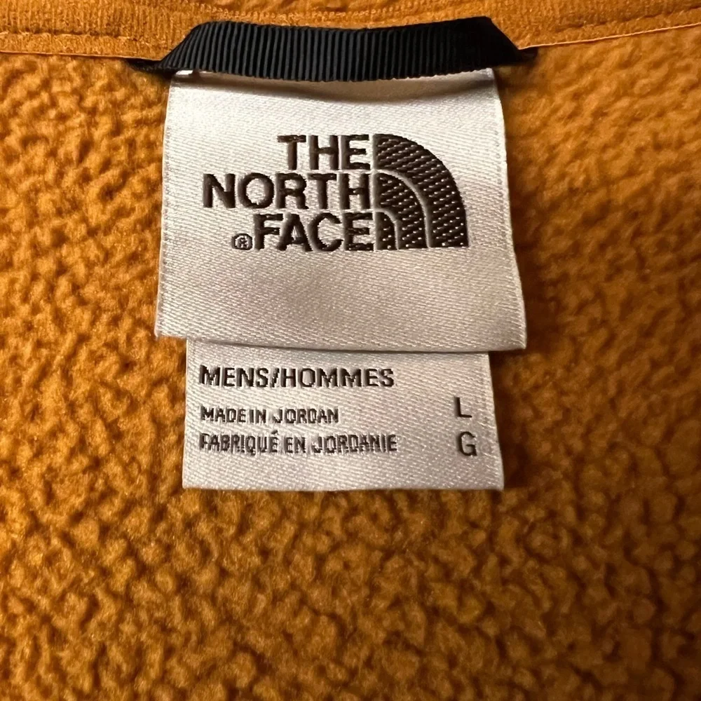 The North Face Men’s Burnt Orange and Teal Fleece Zippered Vest Size Large
